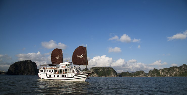 jonque traditionnelle à la baie de Bai Tu Long